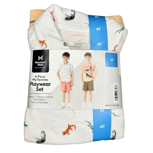 Member’s Mark Other - NWT Member's Mark 4-Piece Boys Playwear Lizard Set, Size 12M & 4T​